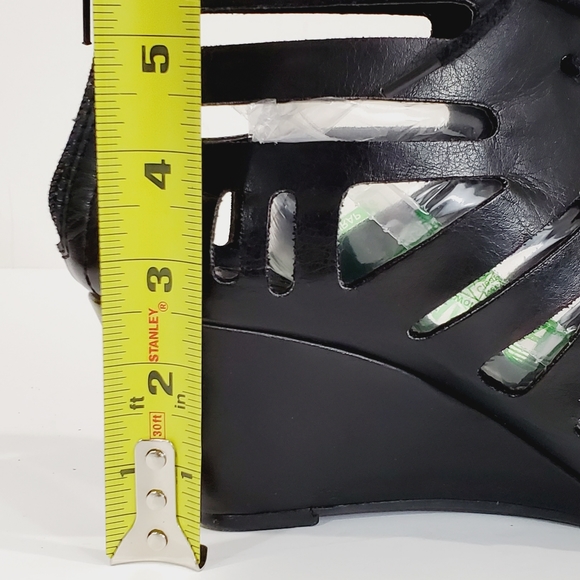 Brash Black Wedge Gladiator Sandal Shoe Size 8.5 - Picture 8 of 12